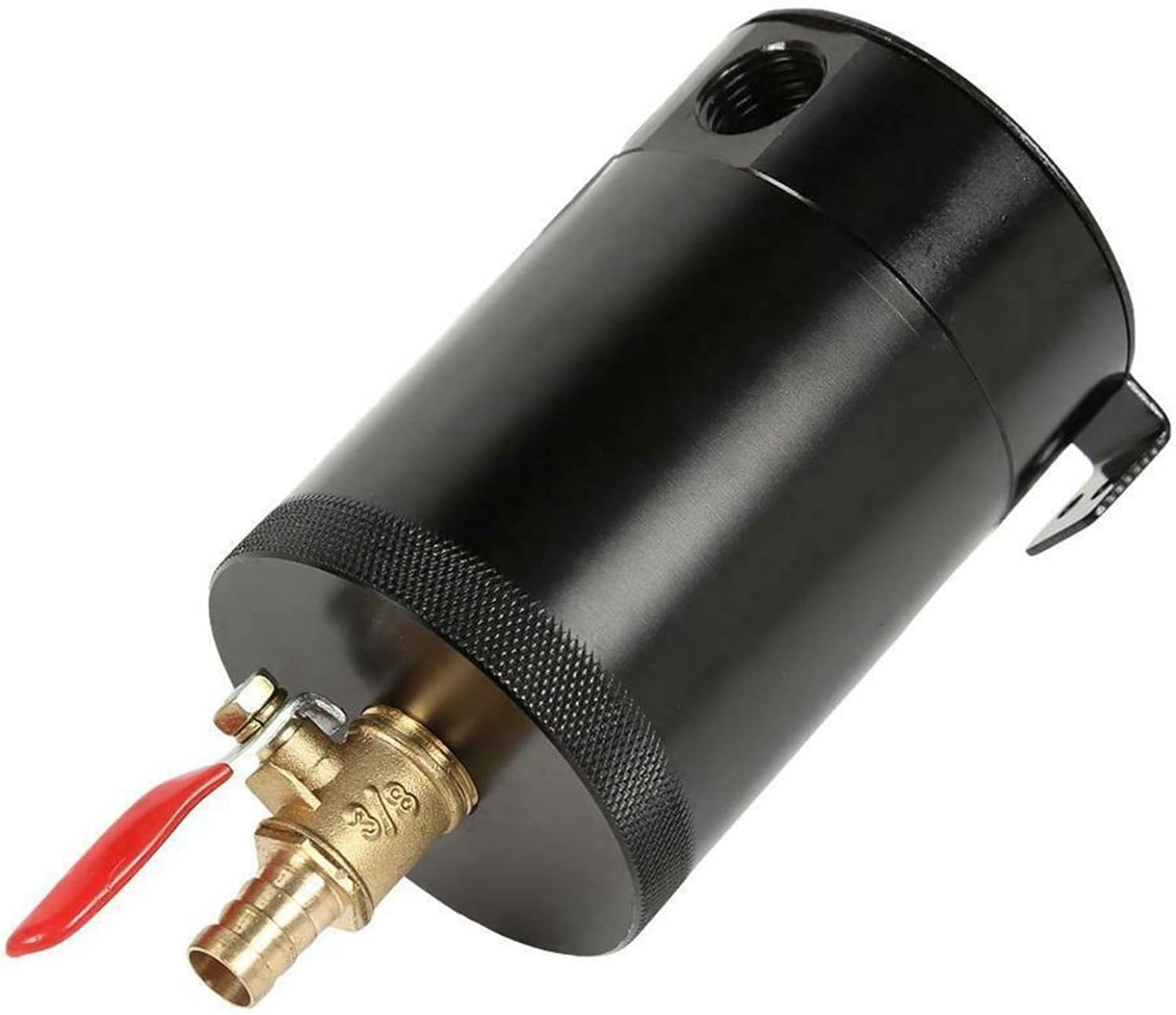 Universal Oil Catch Can Compact Baffled 2-Port Aluminum Reservoir Oil Catch Tank with Drain Valve Tank Parts image number 5