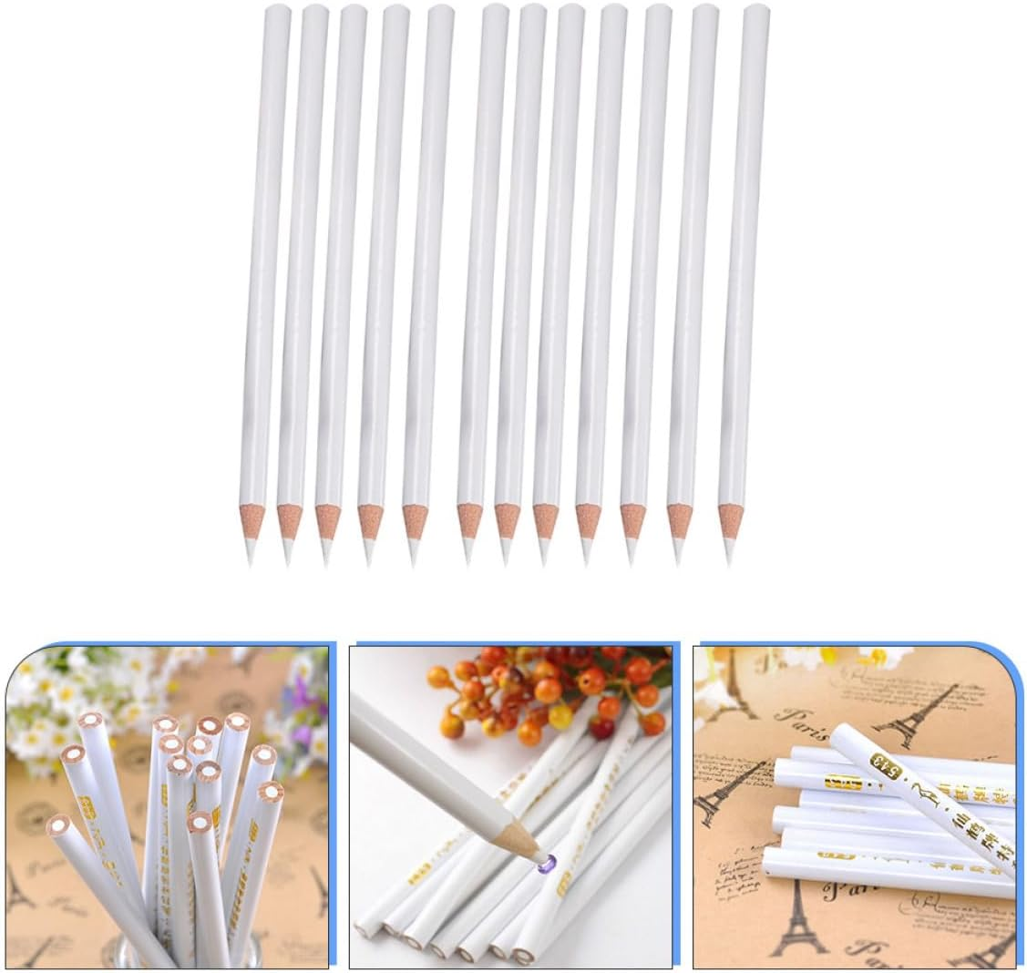 Mobestech 12Pcs White Nail Dotting Pen Set with Wax Rhinestones Picker Pencil for Manicure Nail Art Decoration and Gemstone Application Tool image number 1