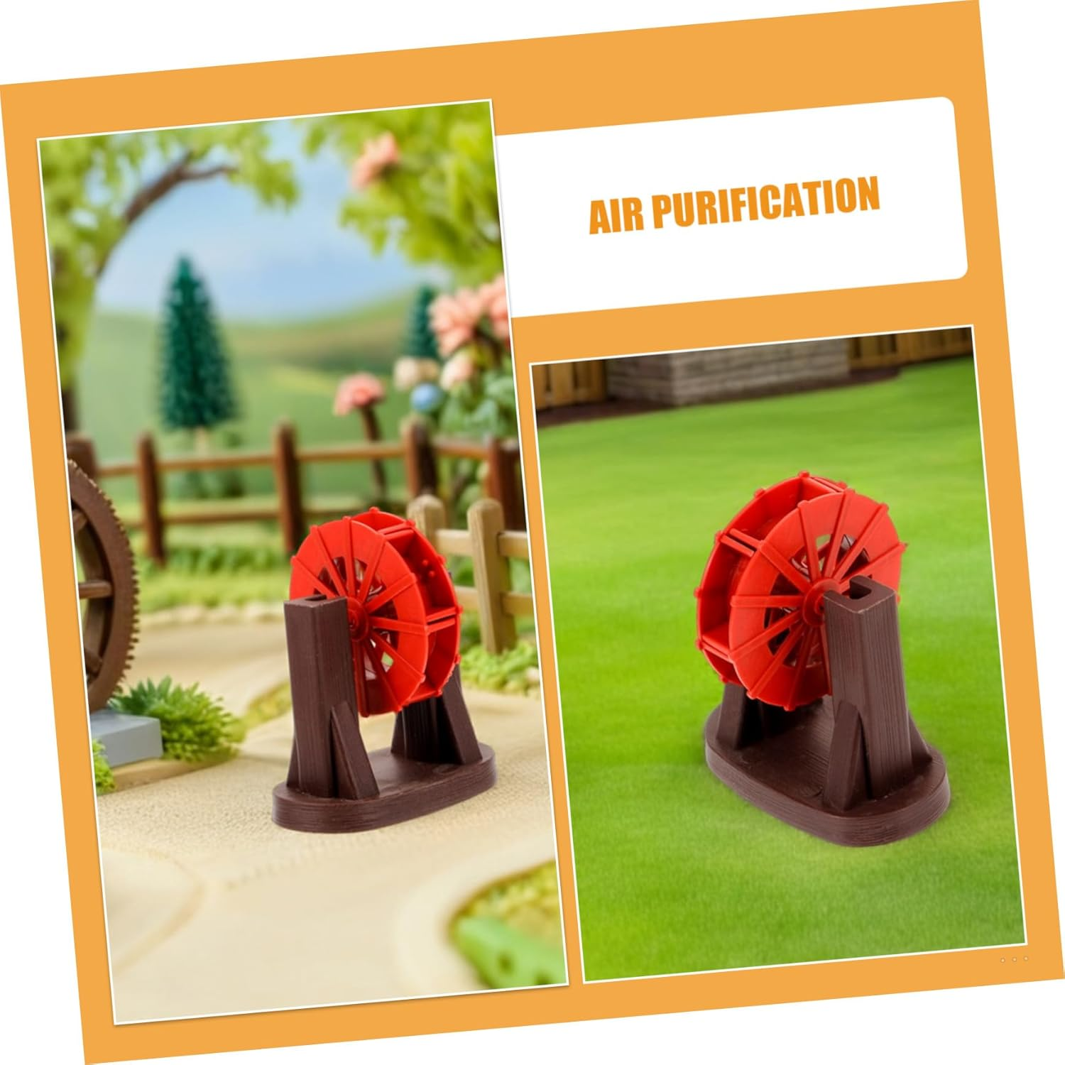 COHEALI 2Pcs Miniature Fish Tank Water Wheel Ornament Red Aquarium Water Mill Model for Zen Garden Fountain Silent Operation Decorative Accessory for Landscaping and Air Quality image number 4