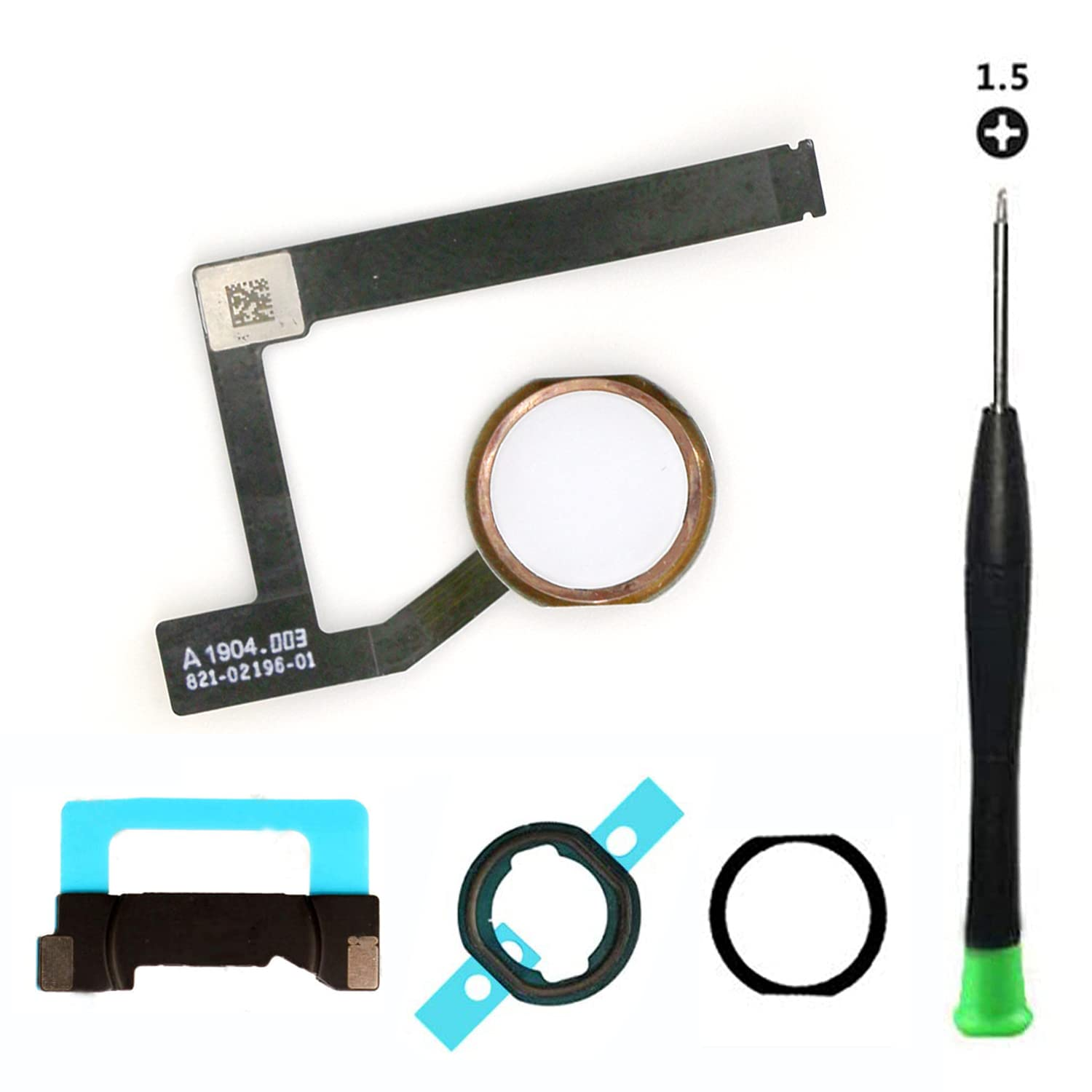 Tphaeay Black Home Button Replacement Compatible with Ipad Mini 5 7.9&rdquo; 2019 A2133 A2124 A2125 A2126 Incl Flex Ribbon Cable Connector and Screwdriver
