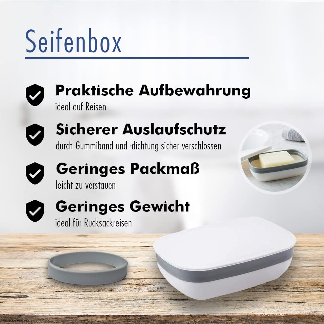 Buen Camino Washing Set Soap Set for Jakobsweg Sheep'S Milk Soap + Soap Box + 4 Pieces Soap Bags Firm Shower for Body and Hair Suitable for Sensitive Skin Odour Meadow Fragrance image number 4