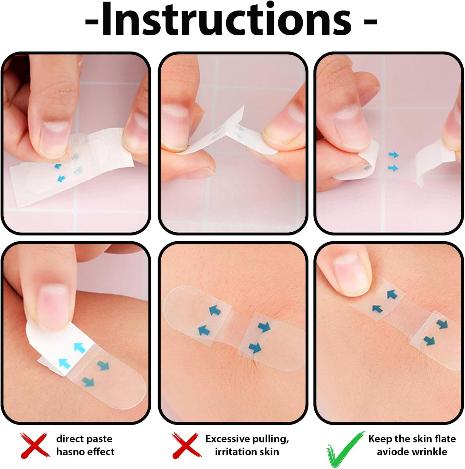 120 Pcs Face Lift Tape, Invisible Wrinkle Patches Face Tape, Comfortable Forehead Wrinkle Patches, Suitable for Facial Wrinkle Smoothing, Instant Lift, Daily Use Special Occasions image number 6