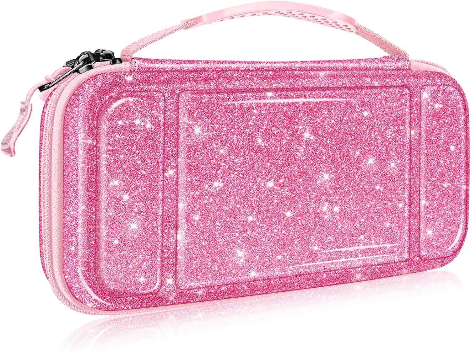 Fintie Carrying Case for Nintendo Switch OLED Model 2021/Switch 2017, [Shockproof] Hard Shell Protective Cover Travel Bag W/10 Game Card Slots for Switch Console Joy-Con & Accessories, Lilac Marble,