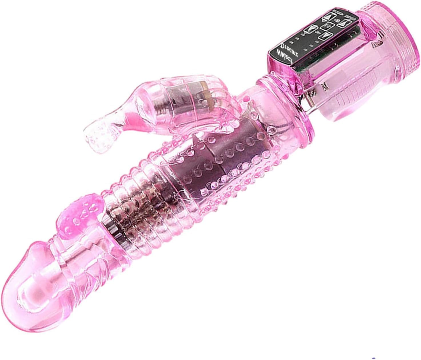 Large Rabbit Vibrator Dildo for Women with Rotating Shaft Multi Speed Vibration Dual Stimulation G Spot Clitoris Stimulator Clit Adult Sex Toy (Pink) image number 3