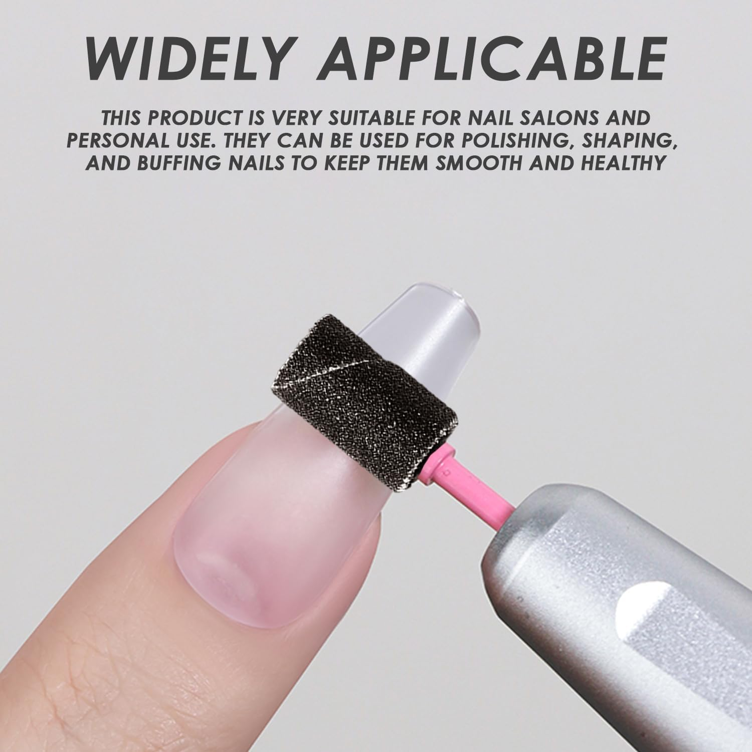 Pack of 100 Nail Polishing Bands, Accessories for Electric Nail Polishing Machines, Nail Polishing Sanding Cloth Rings, Manicure Tools, Replacement Parts for Nail Polishing Machines image number 1