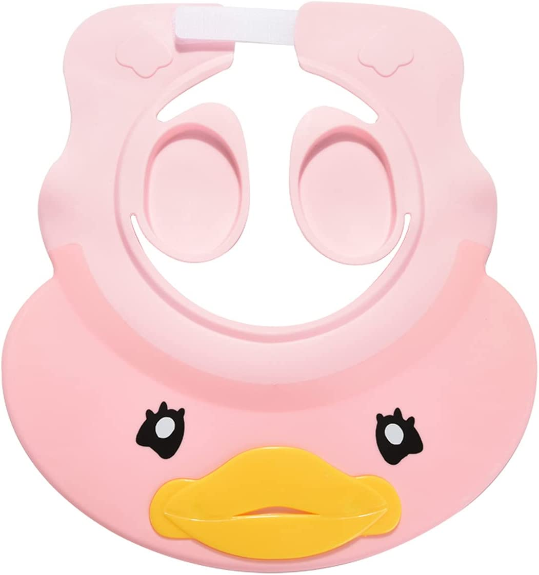 Baby Shower Cap Kids Shampoo Visor Hat Toddler Wash Bath Shield,Prevents Water from Pooling in Eyes and Ears Protector Children Face (Pink) image number 3