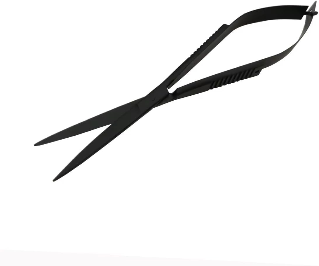 AIMALL Quarium Grass Tank Trimming Shears - Black Stainless Steel Spring Shears for Aqua Plants and Fish Tank Landscaping, 6.1 Inches