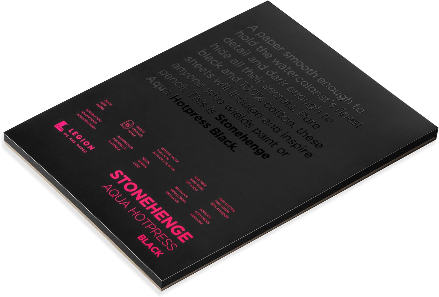 Stonehenge Aqua Black Watercolour Pad 300Gsm Hot Press, 8 X 10 Inch image number 4