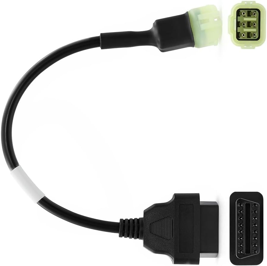Goliton 6 Pin to 16 Pin Diagnostic Cable Adapter Compatible for Kawasaki Motorcycle Motorbikes to Kline/Can Bus Motorcycle OBD Diagnostic Scanner Reader image number 2