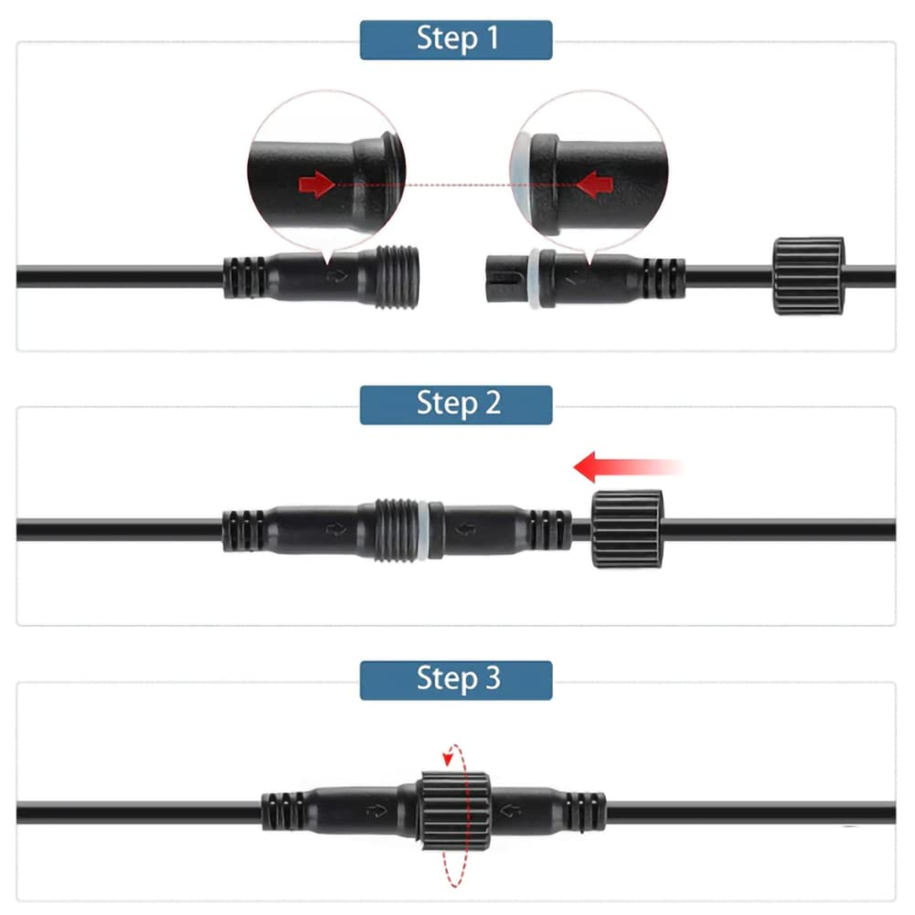 Redefun 2 Pin Extension Cable, 3M Waterproof Corrosion Resistant Extension Cord for Outdoor Lights, Festoon Lights, G40 Globe Lights, Icicle Lights, Curtain Lights, Net Lights image number 1