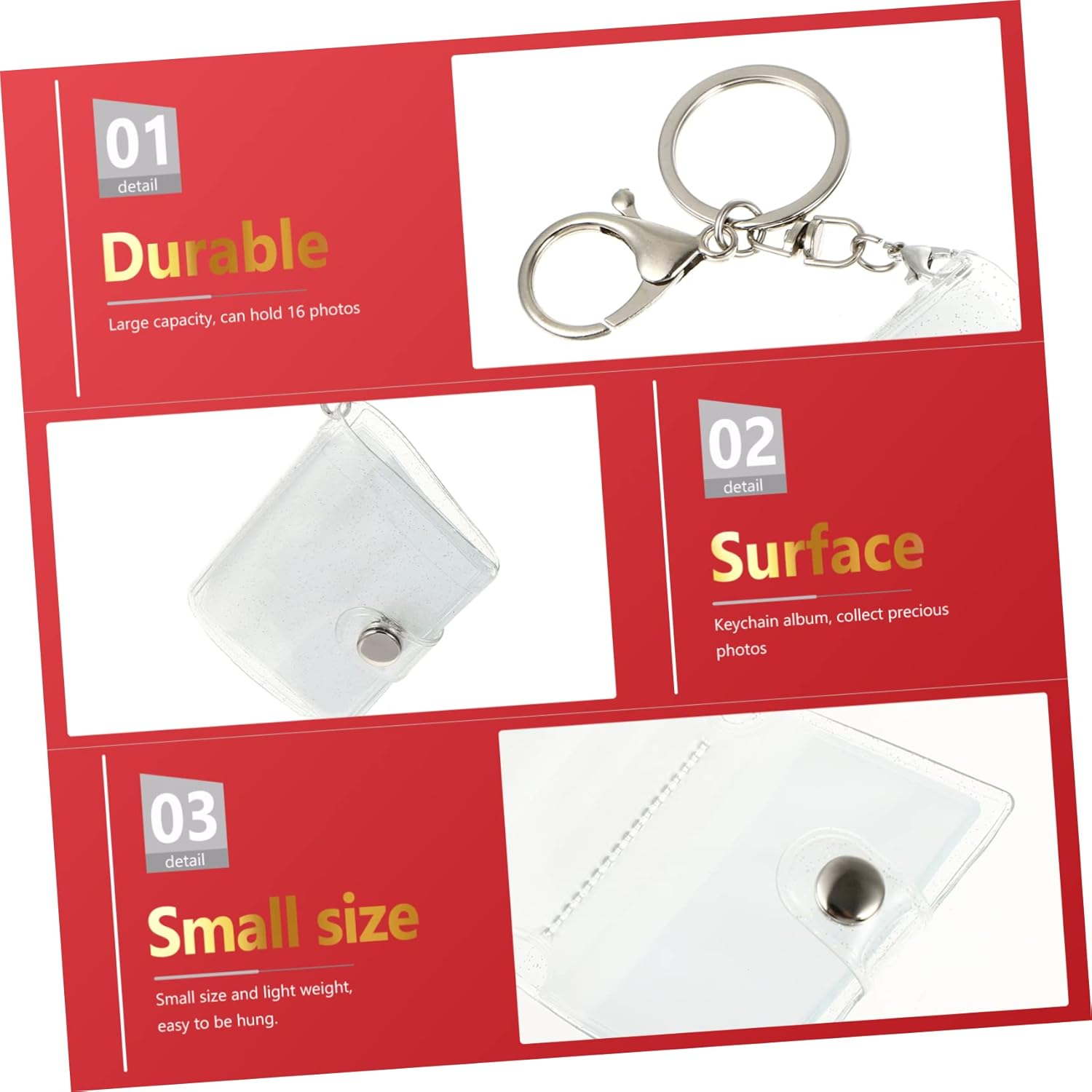 Abaodam 8Pcs Small Photo Album Mini Photo Storage Keychain for Anniversary and Wedding Cute and Key Holder for Boys and Girls image number 3