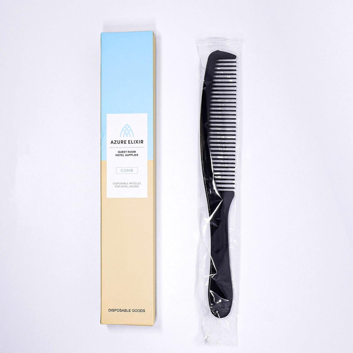 AIMALL 50-Pack Disposable Combs Individually Wrapped, Gentle on Scalp, Lightweight Hygienic Hair Care for Hotels & Personal Use, Measures 7.08 Inches Long