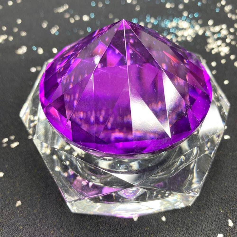 Large Crystal Glass Jar 50Ml with Beautiful Stone Diamond Shape image number 1