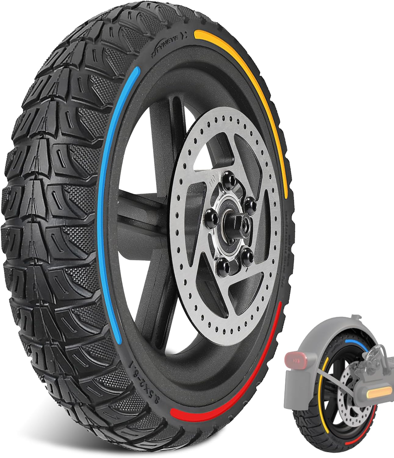 8.5X2.125 off Road Solid Tire for Gotrax GXL V2 XR Hiboy S2 Electric Scooter, Replacement Wheels 8 1/2X2 Tyre
