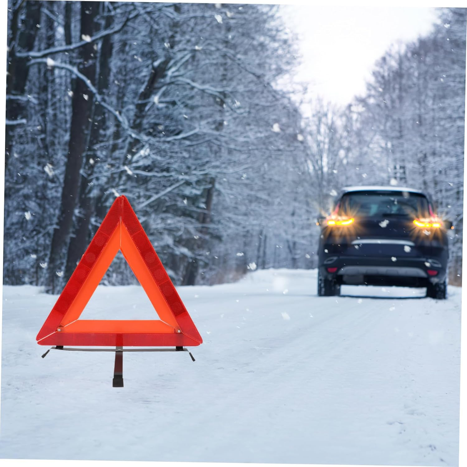 MAGICLULU Reflective Roadside Safety Triangle for Vehicles Trucks Cars Emergency Warning Sign with High Visibility for Night Use Practical Road Construction and Maintenance Alert image number 4