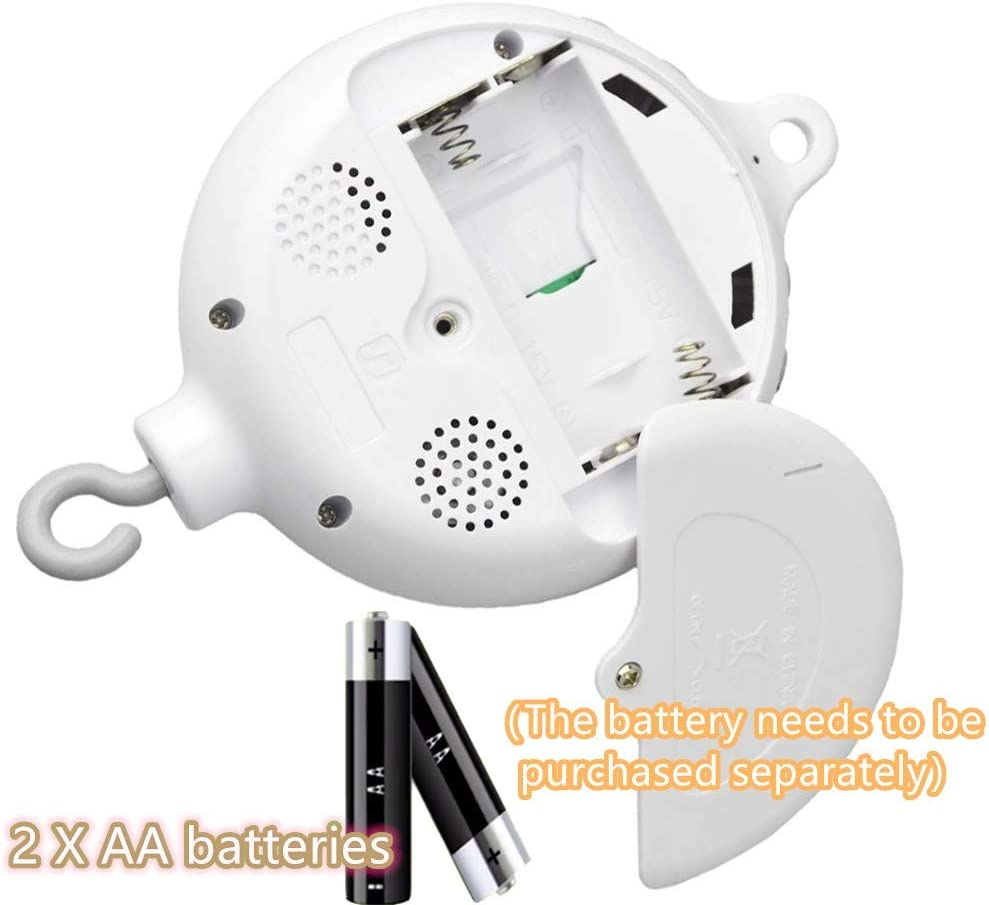 ABS Baby Auto Music Crib Mobile Set - Battery-Operated Bed Bell Mobile with Rotating Hook and 3 Modes Volume 35 Lullabies