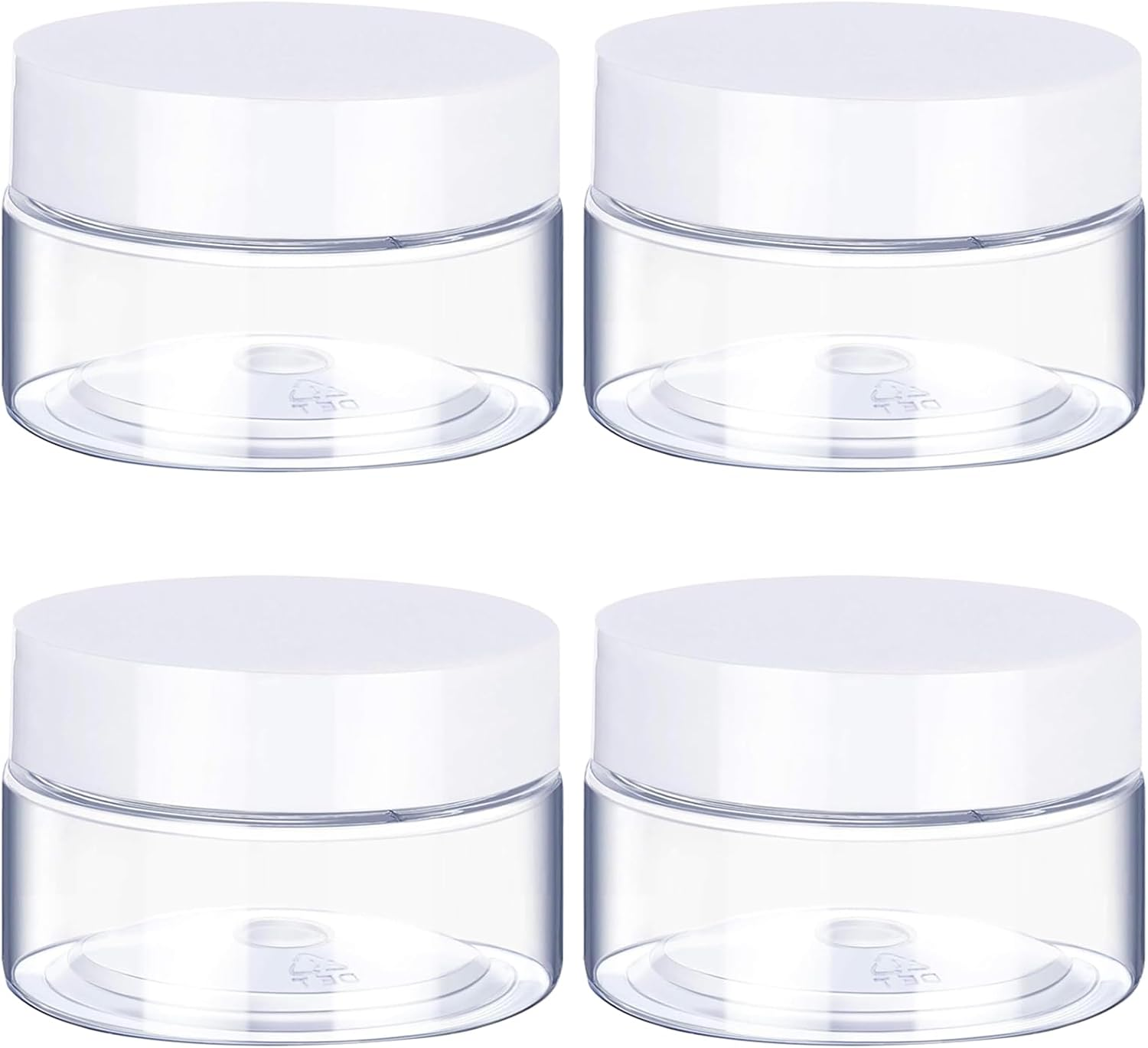 Jotia 4Pcs 120Ml Clear Container with Lids, Plastic Pot Jars round Clear Leak Proof Plastic Cosmetic Container Jars with White Lids, Wide Mouth Plastic Jar for Travel Storage, Eye Shadow, Nails image number 6