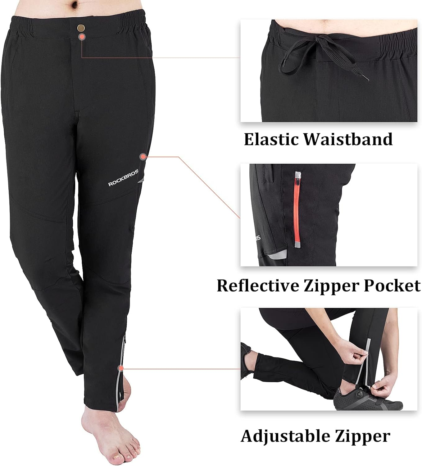 ROCKBROS Mens Cycling Bike Pants Quick-Dry Outdoor Mountain Running Hiking Gear image number 3