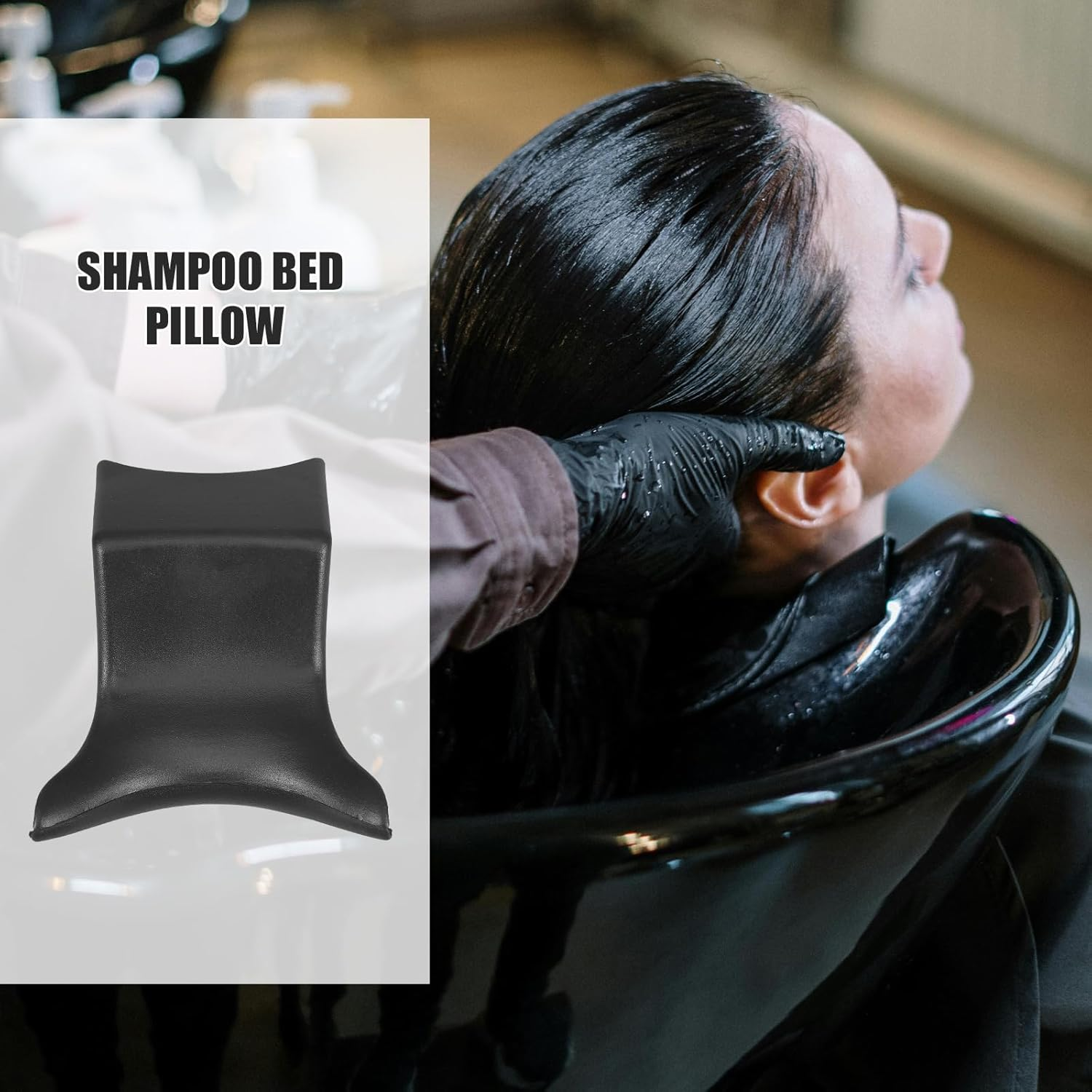 Operitacx Shampoo Bowl Neck Rest, Pu Sink Hair Washing Neck Support, Shampoo Buddy for Sink, Shampoo Bowl Neck Cushion for Washing Basin image number 4