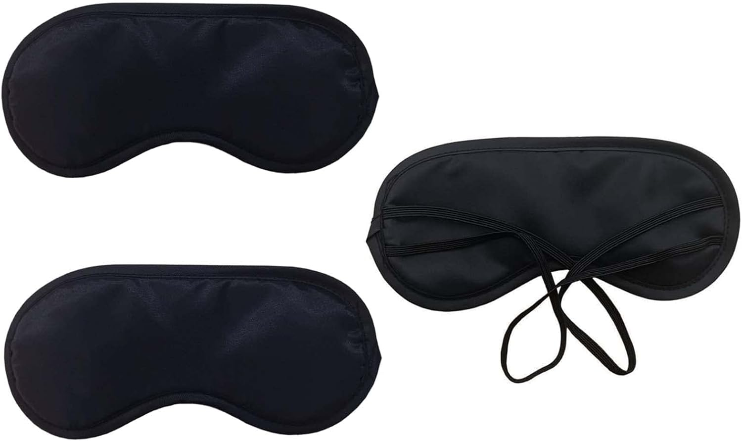 3Pcs Comfortable Soft Sleep Eye Mask Shade Cover Lightweight Sleeping Blindfold for Men and Women, Suitable for Travel Sleep or Party Supplies (Black) image number 4