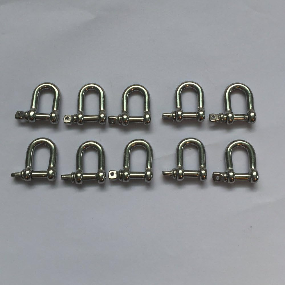 Jy-Marine Stainless Steel Mini D Shackle, 4Mm, Silver Color,For Paracord Jewelry, Marine Tackle-10 Pieces image number 2