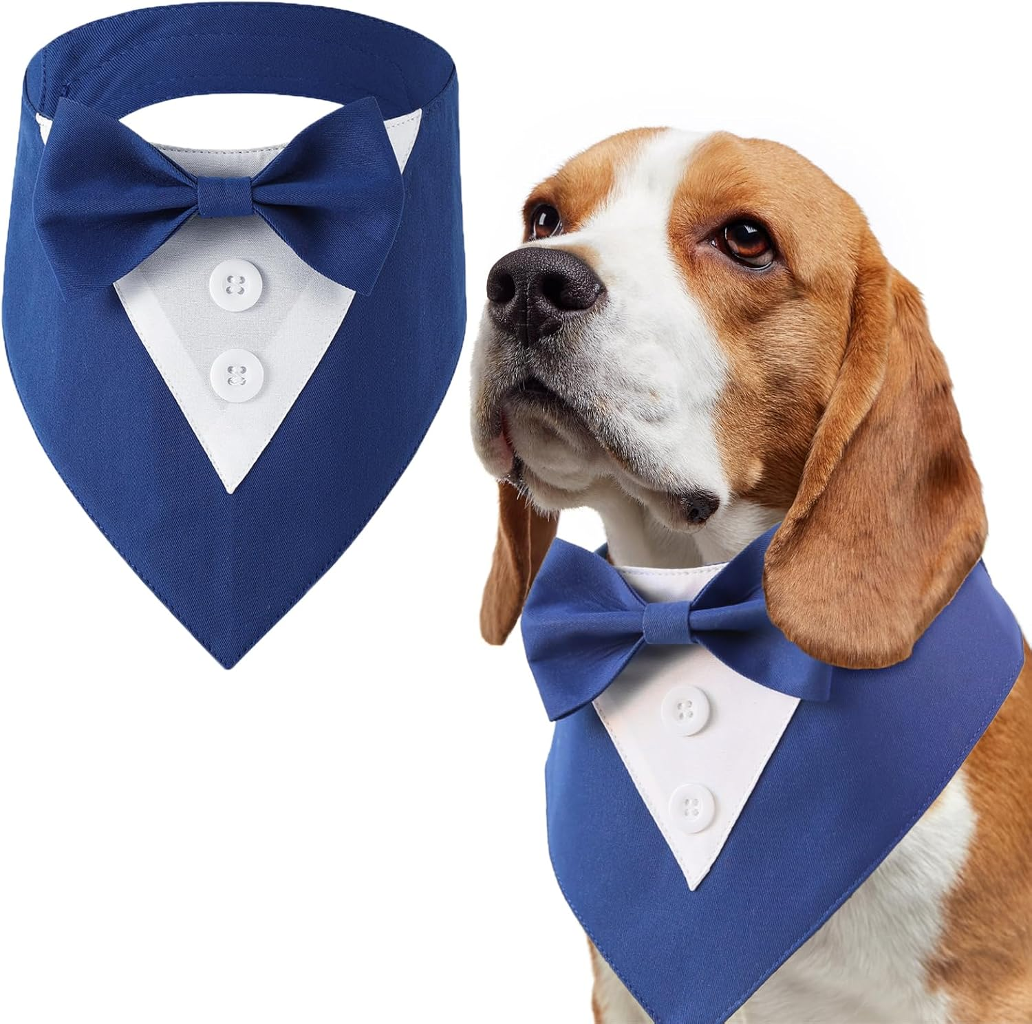 Liebedd Neckerchief Dog, Bow Tie, Dog Pet Triangular Scarf, Dog Tuxedo Bandana, Adjustable Dog Costume, Headscarves, Formal Dog Wedding Outfit for Birthday Party image number 2