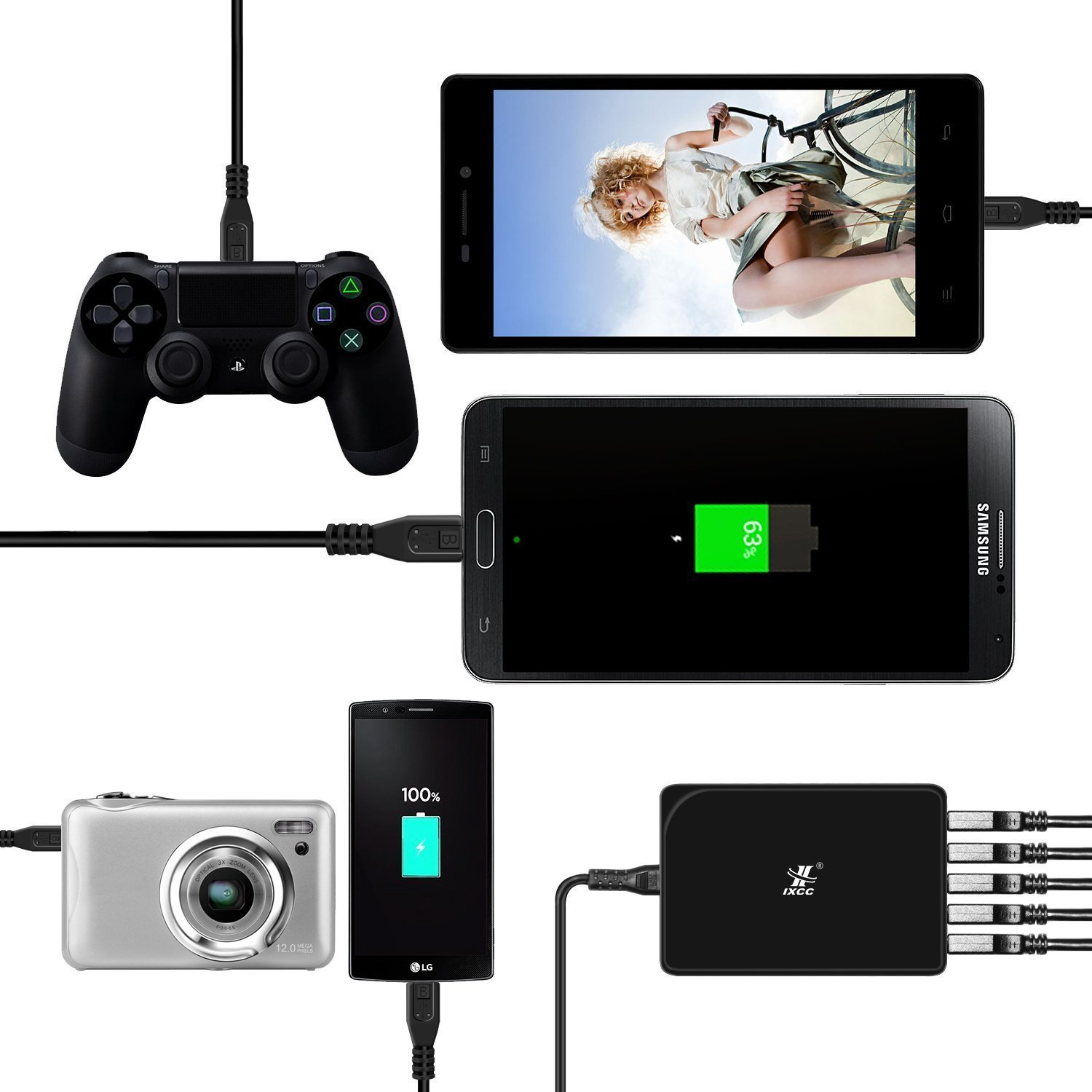 I-Selection Micro USB Charger Charging Cable for Sony Playstation 4 PS4 Controller 0.2M ~ 5M (0.5, Meters) image number 1