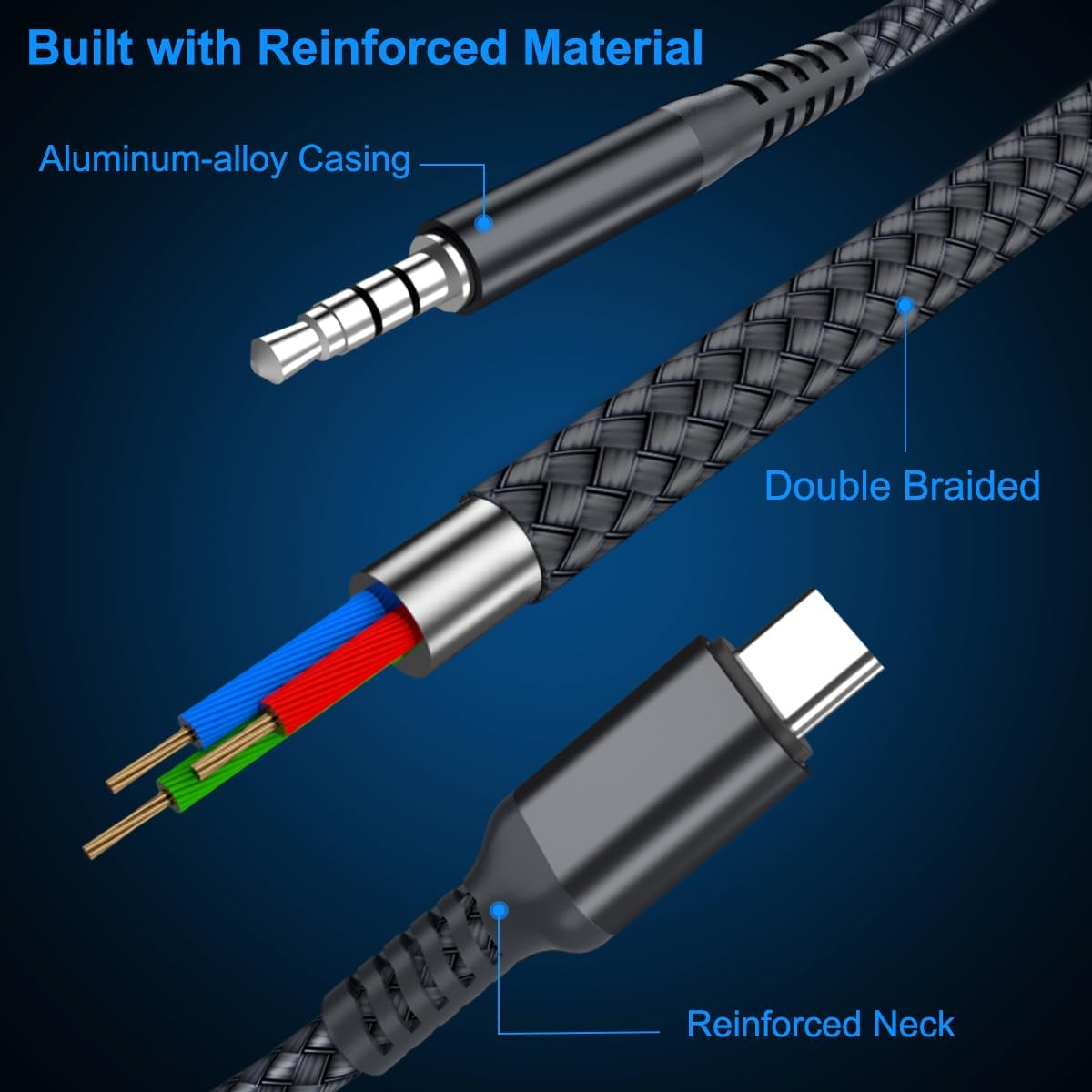 Elebase Samsung Galaxy S25 S24 Aux Cord 4FT,USB C Aux Cable,Type C to 3.5MM Jack Audio Adapter Auxiliary Cord for Z Fold Flip 7 6 5 FE,S23 S22 25 24 23 Ultra,Tab S8 S9 S10 S10+,A25,A34 A35,A53 A54 A55 image number 5
