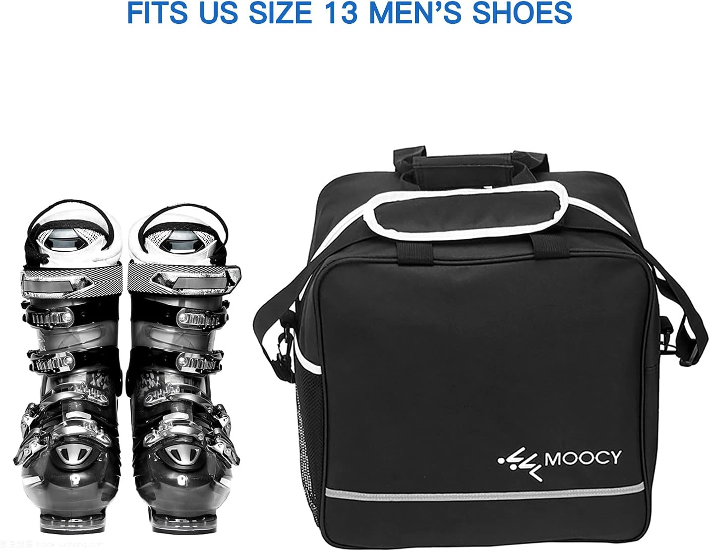 RCKEY Skis and Boot Bag Combo Portable Skis Storage Bag Padded Waterproof Ski Travel Bags Large Capacity Boots Clothing Holder Organizer Fit Skis up to 200 Cm and Boots up to US Size 13 image number 6