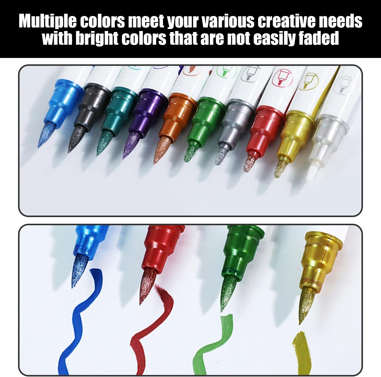 Pack of 10 Double Sided Nail Art Paint Pens, Nail Art Graffiti Pens, Nail Art Tools, Quick Drying Waterproof Paint Pens, DIY Painting Supplies, Nail Art Decoration Pens image number 5