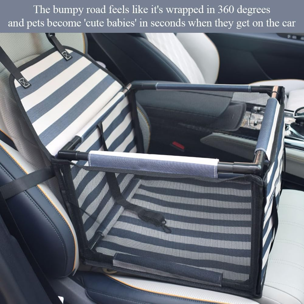 Pet Car Booster Seat, Portable and Breathable, Dog Carrying Bag, Safe and Stable, with Leash and Seat Belt, Waterproof Pet Bag, Suitable for Dogs, Cats image number 6