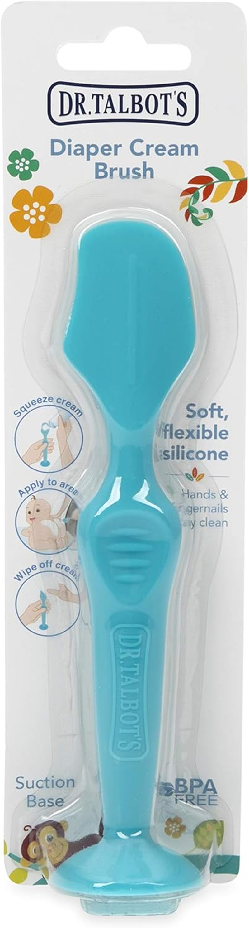 Dr. Talbots Silicone Diaper Cream Brush with Suction Base, Aqua image number 3