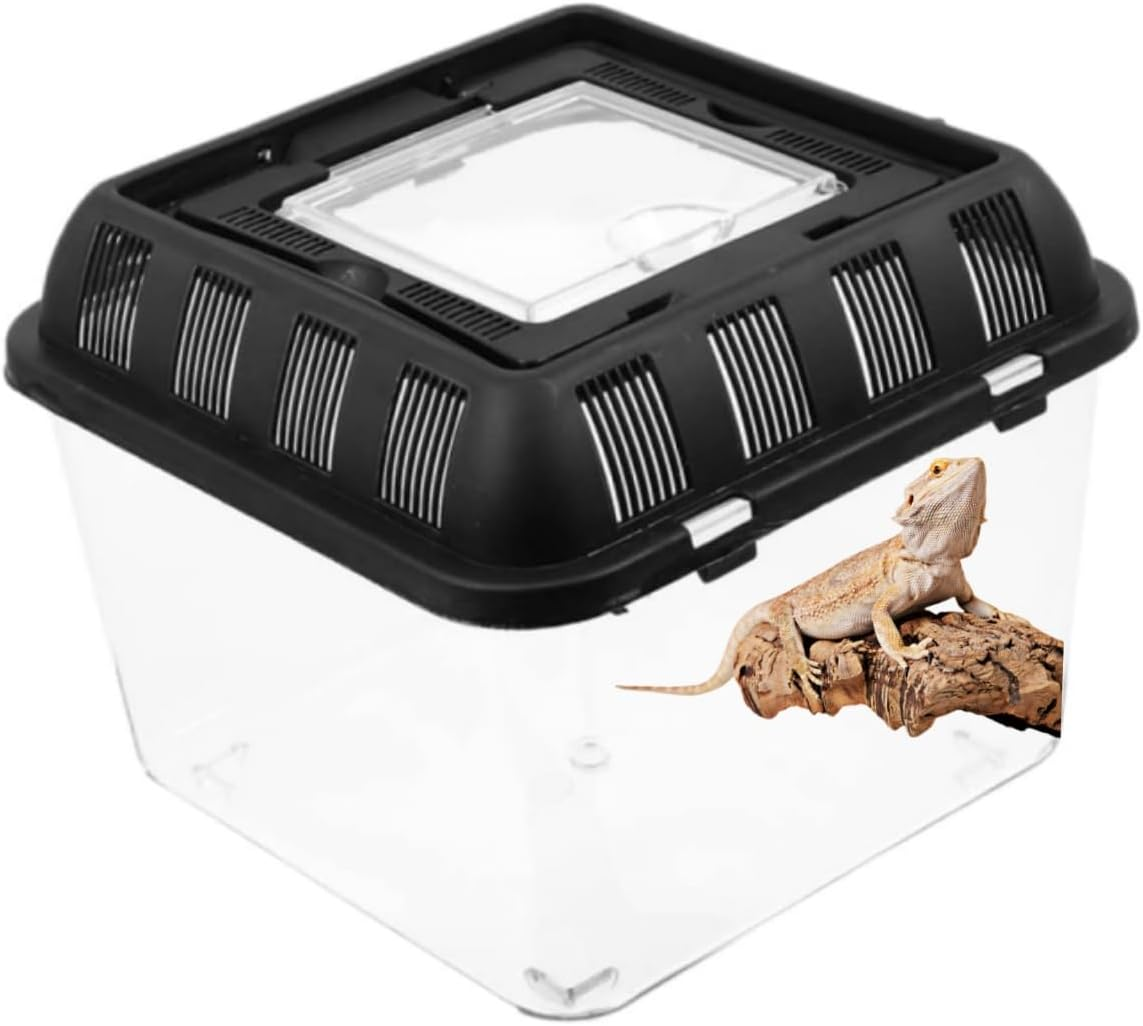 Small Pet Breeding Box,Reptile Habitat Tank Turtle Aquarium Home Turtle Habitat Breeding Box for Reptiles Pet,Storage Box with Handle