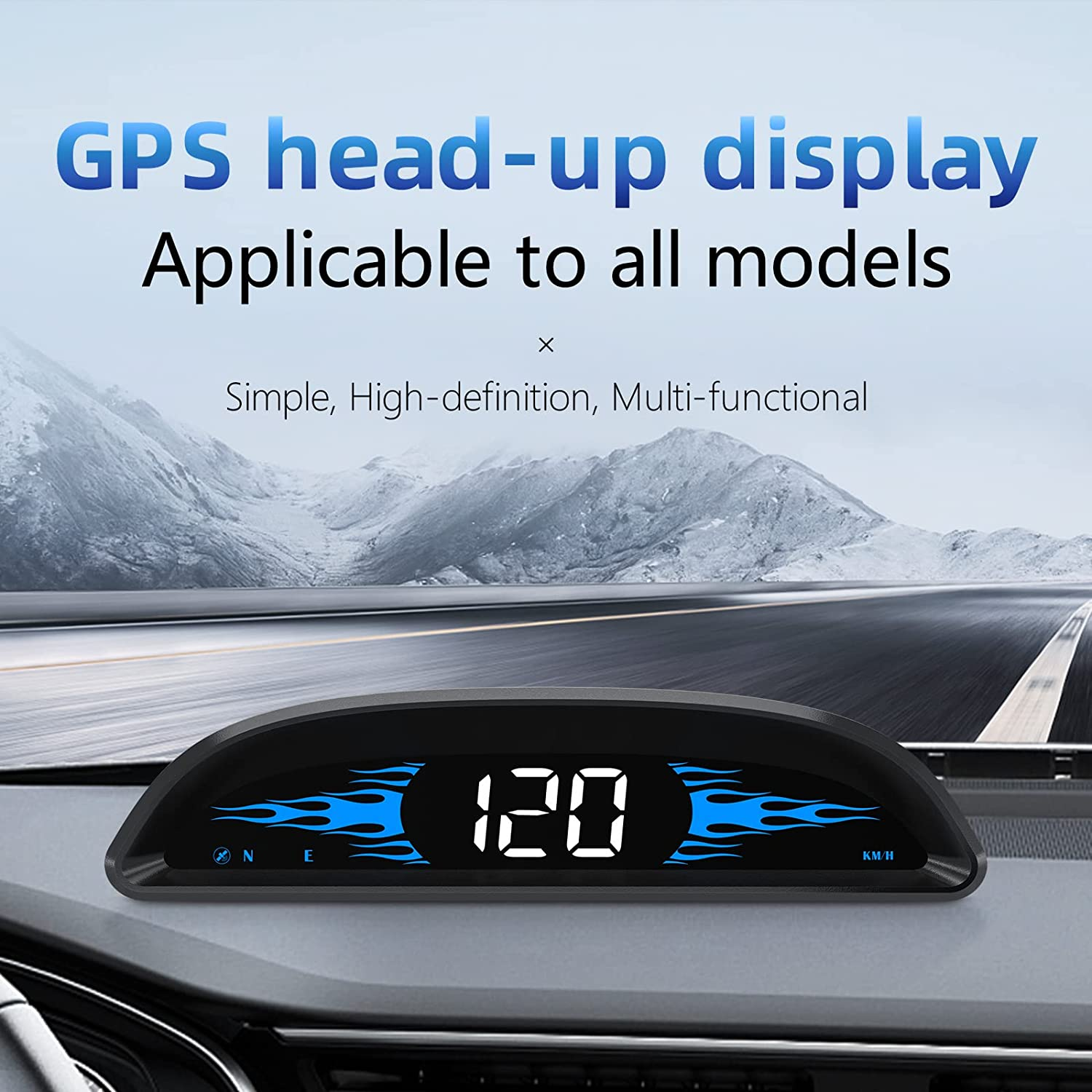 Car Hud Heads up Display G2，GPS Speedometer with Speed Warning,Fatigue Driving Reminder，For All Cars image number 2