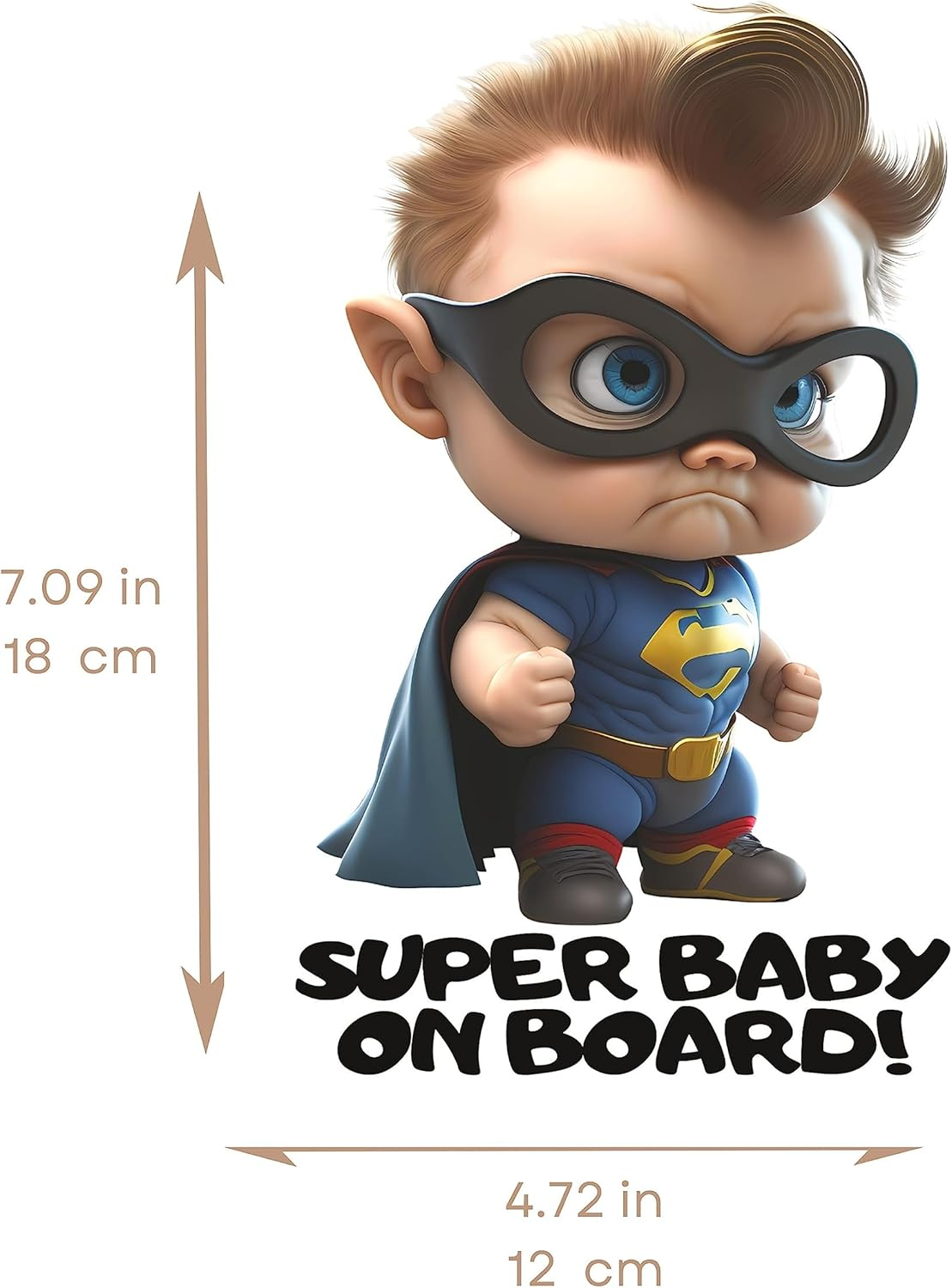 LOL Collection 3D Super Baby on Board Sticker for Cars - New Generation - - Large 7 Inches Safety Baby Sign image number 1