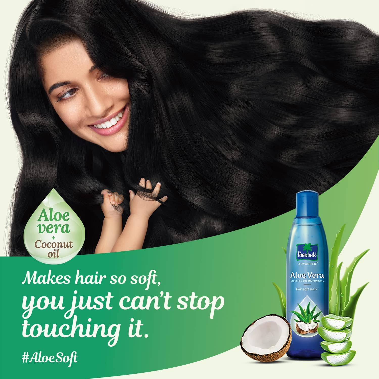 Parachute Advansed Aloe Vera Enriched Coconut Hair Oil | Helps with Strong, Soft and Silky Hair | for All Hair Types | 150Ml image number 1