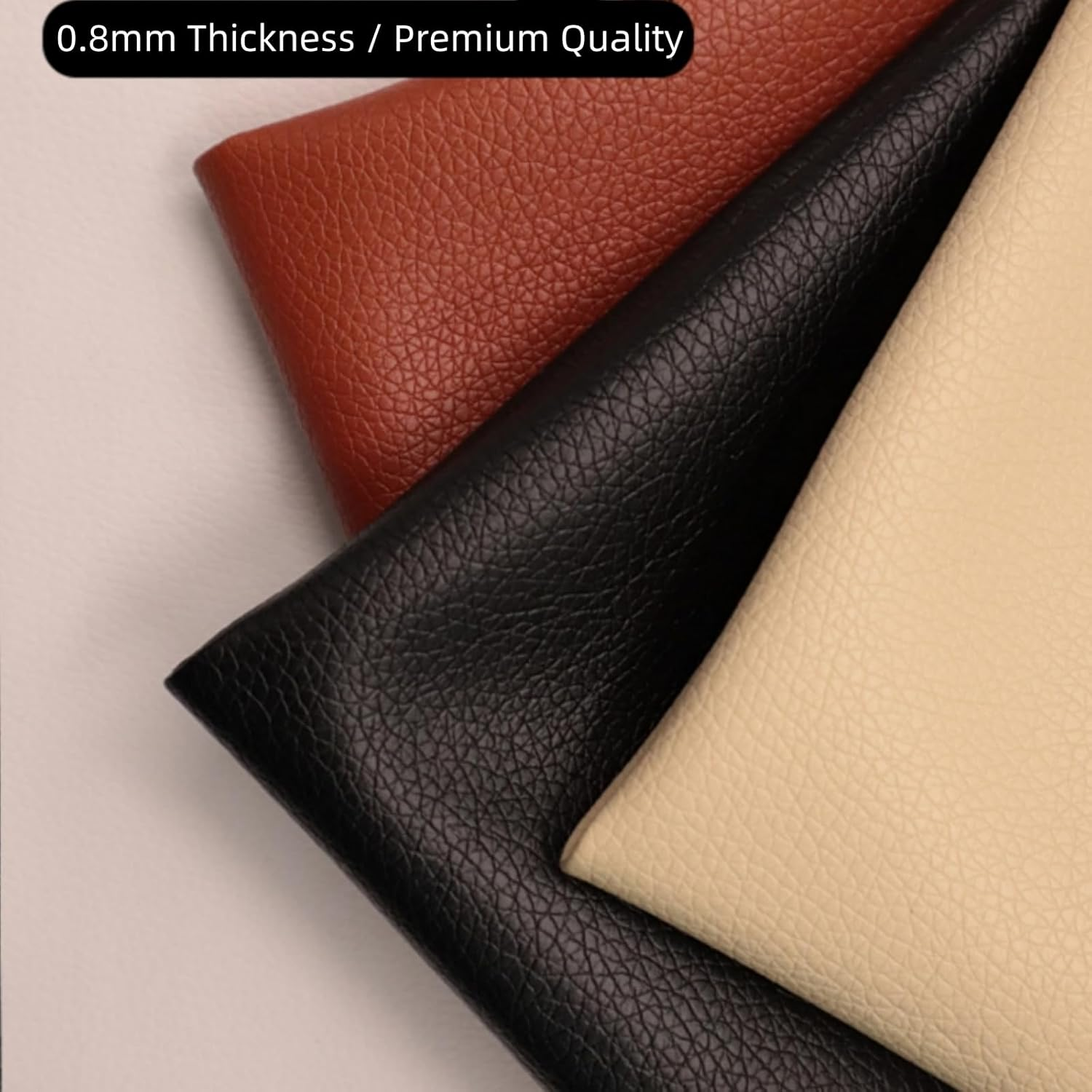 Suytvenxau 2Pcs 30X20Cm Black Leather Repair Patch, Self-Adhesive PU Leather Repair Patch for Couch, Sofa, Chair, Car Seats, Jackets, and Handbags image number 2