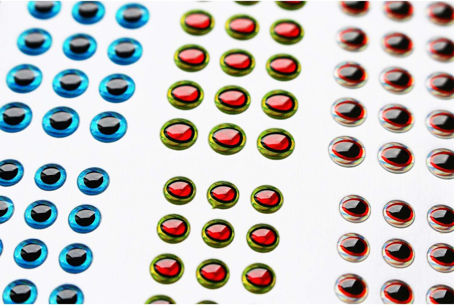 Tigofly 4 Sizes 2 Cards 366 Pcs 3D Fish Eyes Realistic Holographic DIY Fly Fishing Lures Making Artificial Eyes Tying Materials image number 1