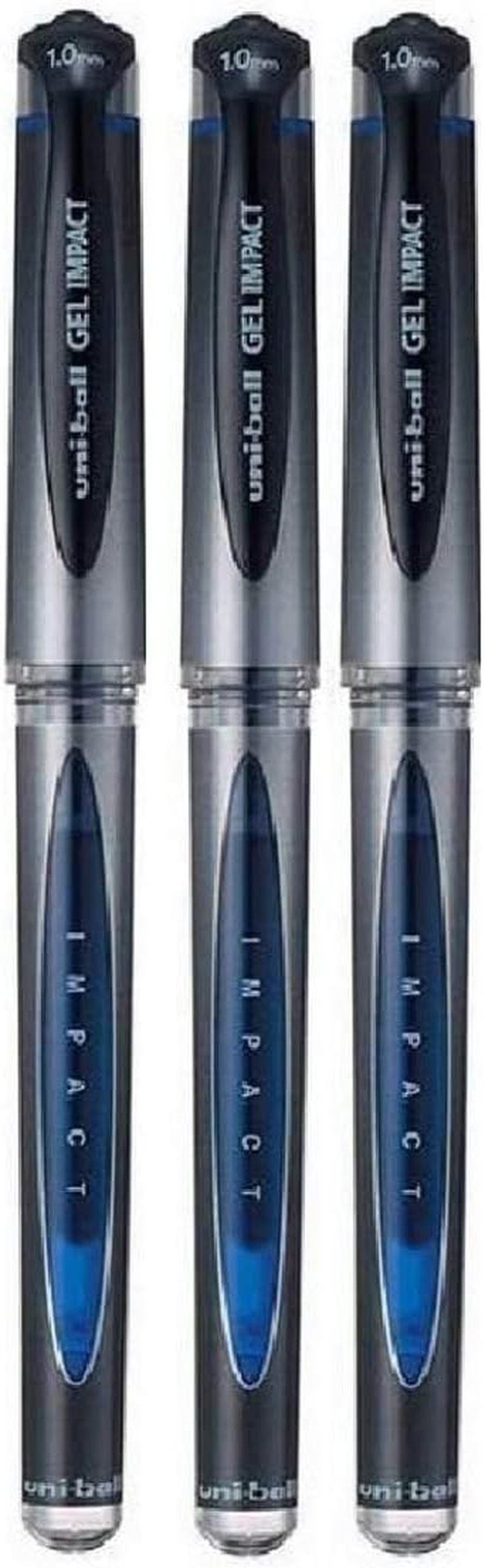 Uniball Uni Ball UM-153S Gel Rollerball Pen with Blue Cap Ball Pen Wide Tip 1Mm Tip 0.6Mm Line Width Ink Pack of 3