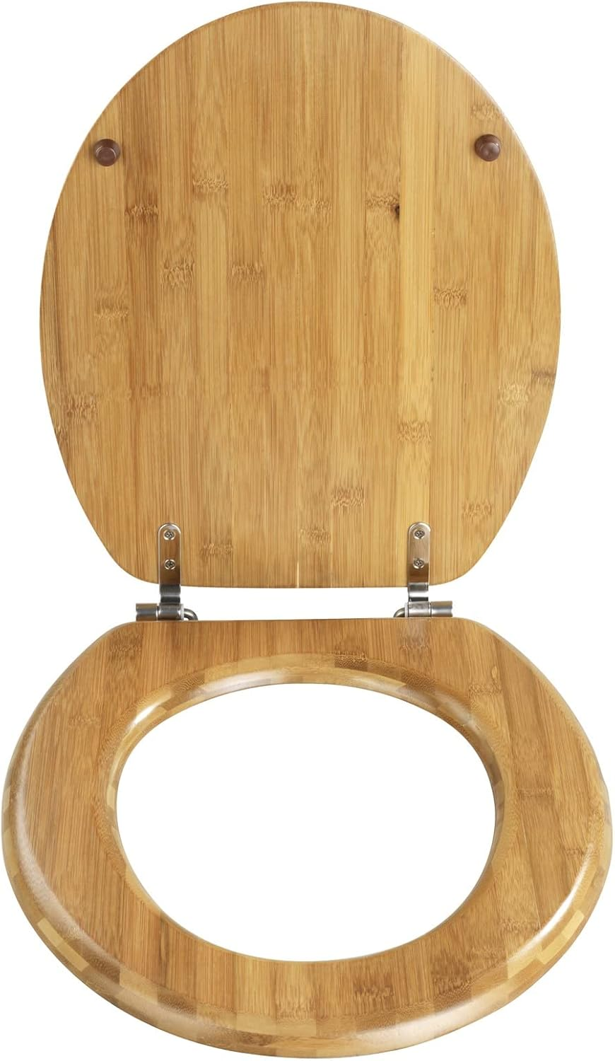 Wenko 144726100 Toilet Seat Bamboo Chromemetal Mounting, Bamboo, 37 X 42.5 Cm, Brown Dark Brown image number 5
