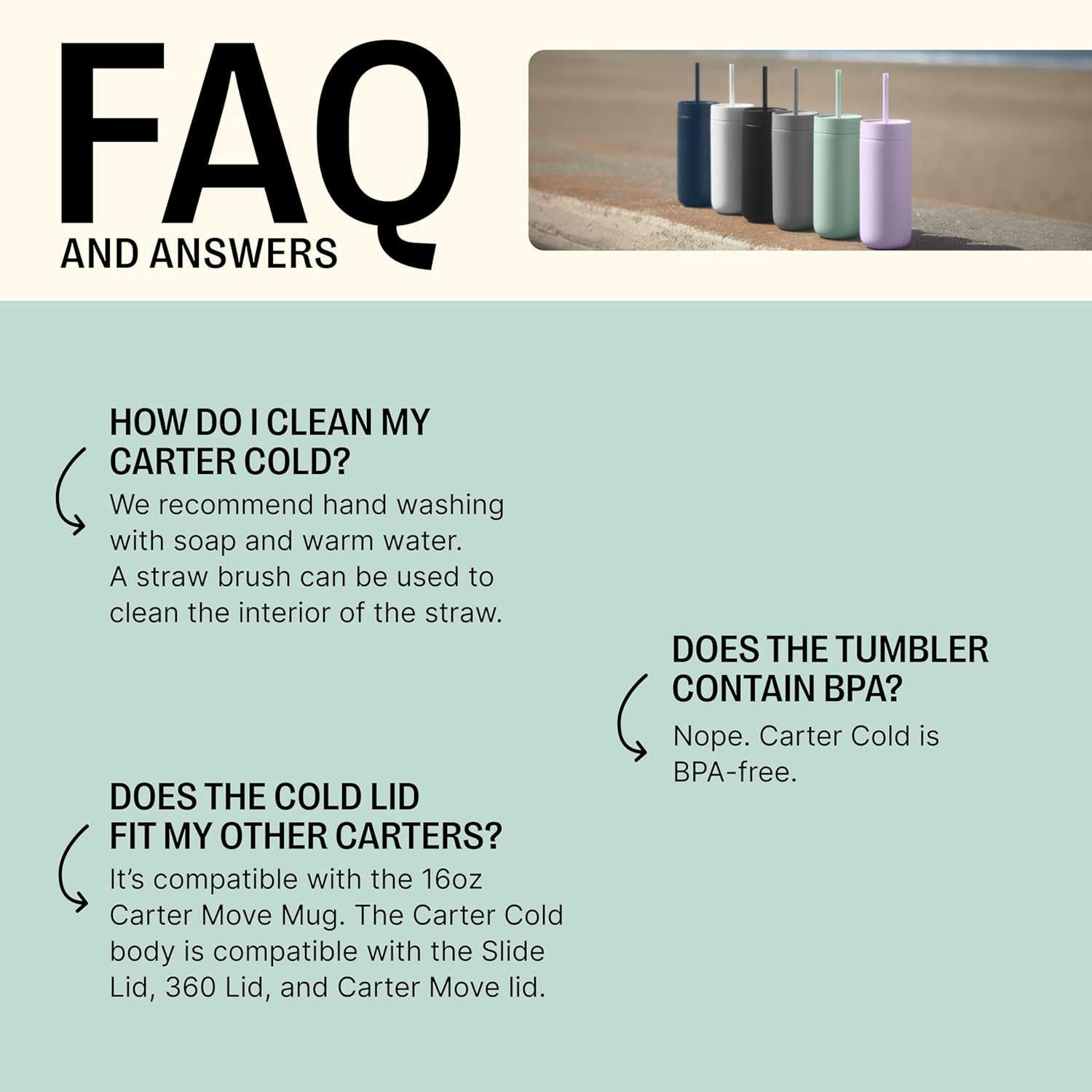 Fellow 20 Oz Carter Cold Water Bottle for Water, Iced Tea, Coffee, Smoothies, Iced Coffee & More - Stainless Steel Vacuum-Insulated Iced Coffee Tumbler with Spill Resistant Lid and Straw - Smoke Green - Peri Twinkle image number 3