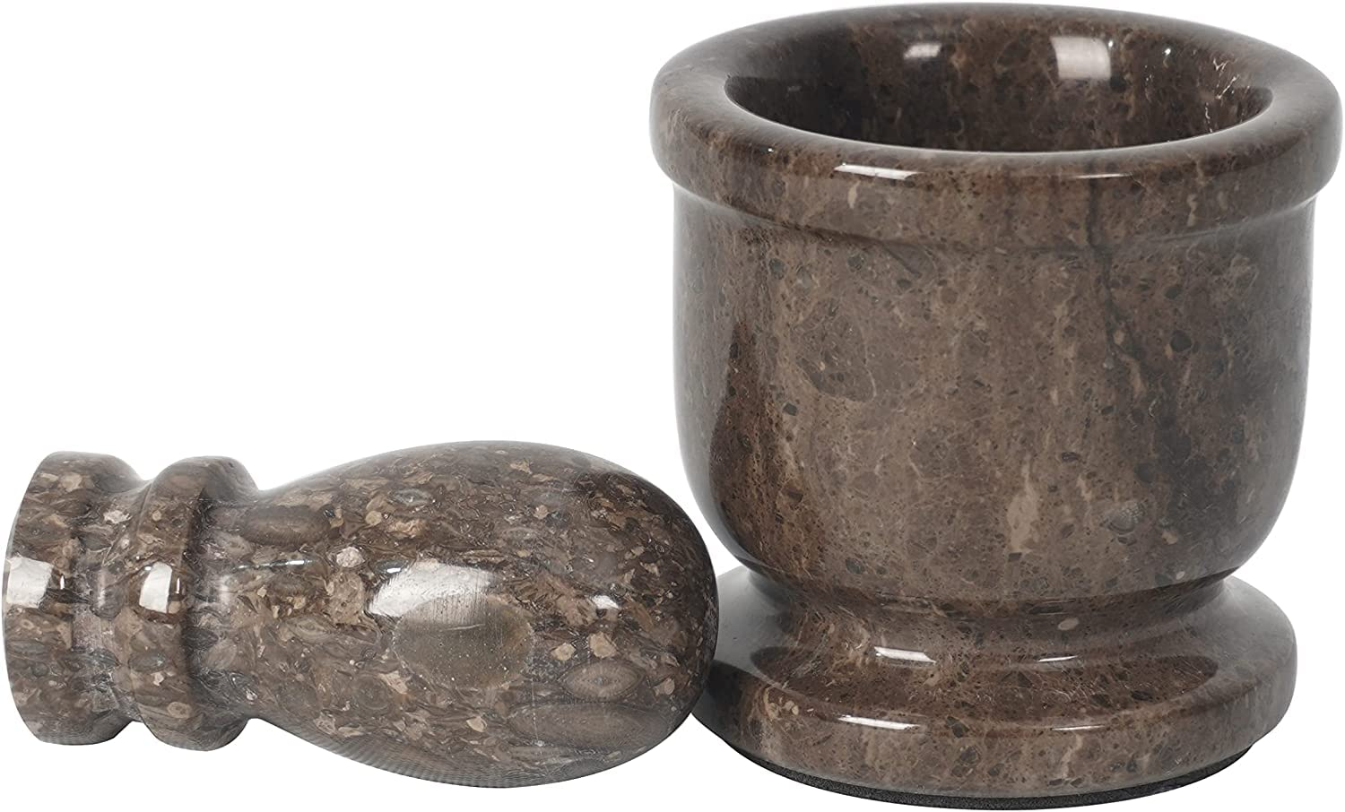 MARBLISS Radicaln Mortar & Pestle Set - Palm Size 2.5'' Portable Handmade Marble | Kitchen Accessories for Indian Spices Seasonings Set, Altar Supplies Grinding (Grey Oceanic)