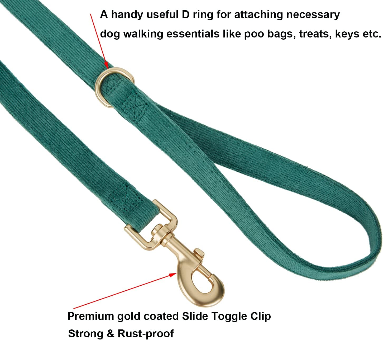 YUDOTE Dog Collar and Lead Set Small,Soft Non-Irritant Corduroy Collar Leash Matching Combo for Daily Walking,Green image number 6