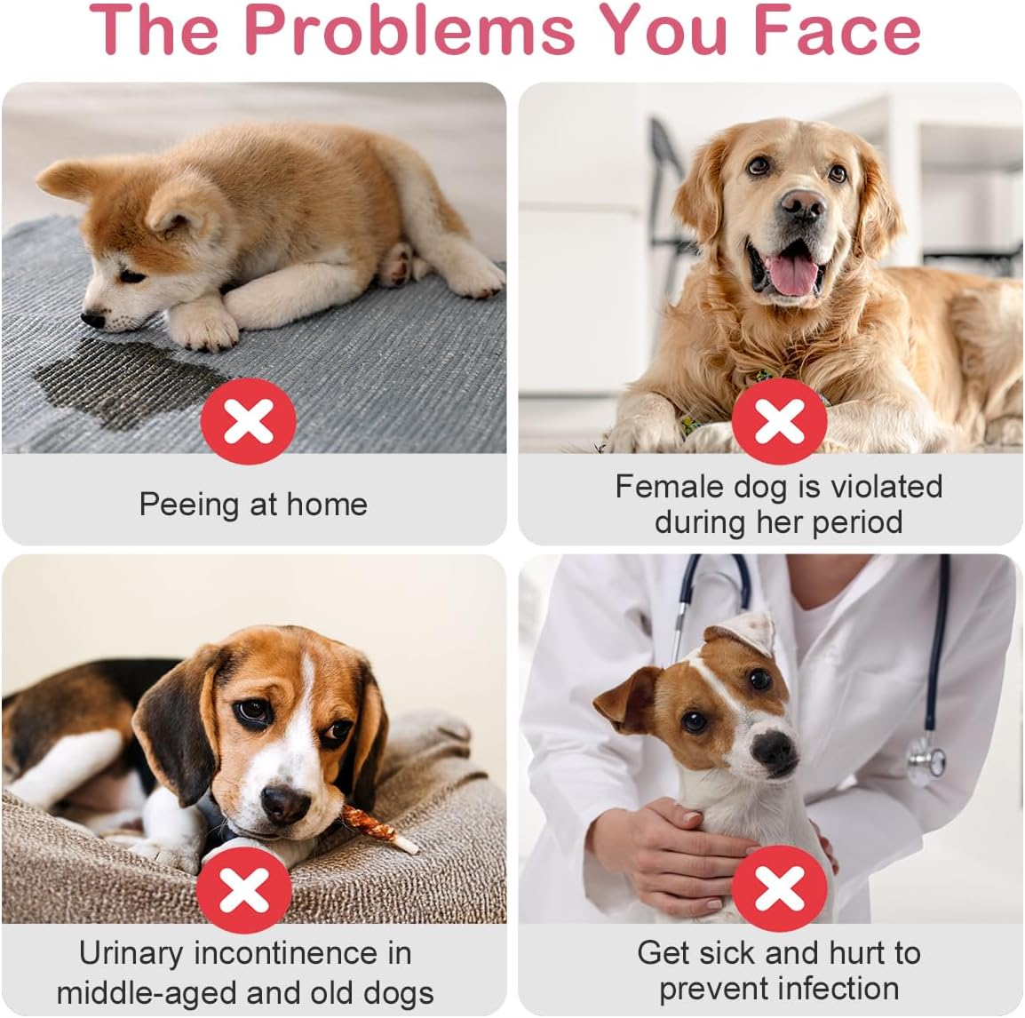 Flying Paws Disposable Female Dog Diapers, Puppy Diapers with Adjustable Elastic Waistline for Female Dog or Cat in Heat,Incontinence, Diaper with Wetness Indicator, XXS-10 Count image number 1