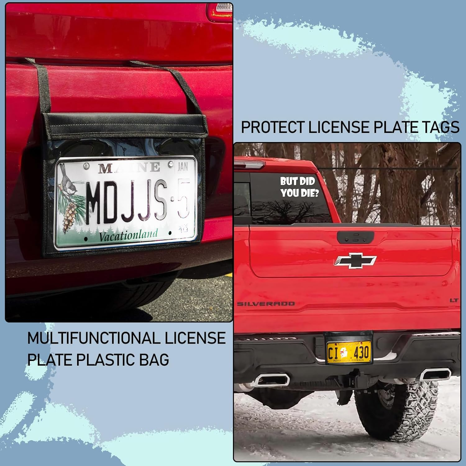 IONPSHG License Plate Holder with Hanging Strap Black License Plate Frame Cover Car Plate Bracket Test Drive License Plate Holde License Plate Tag Bag Dealer Plates Tag Bags for SUV Car Truck (2) image number 6