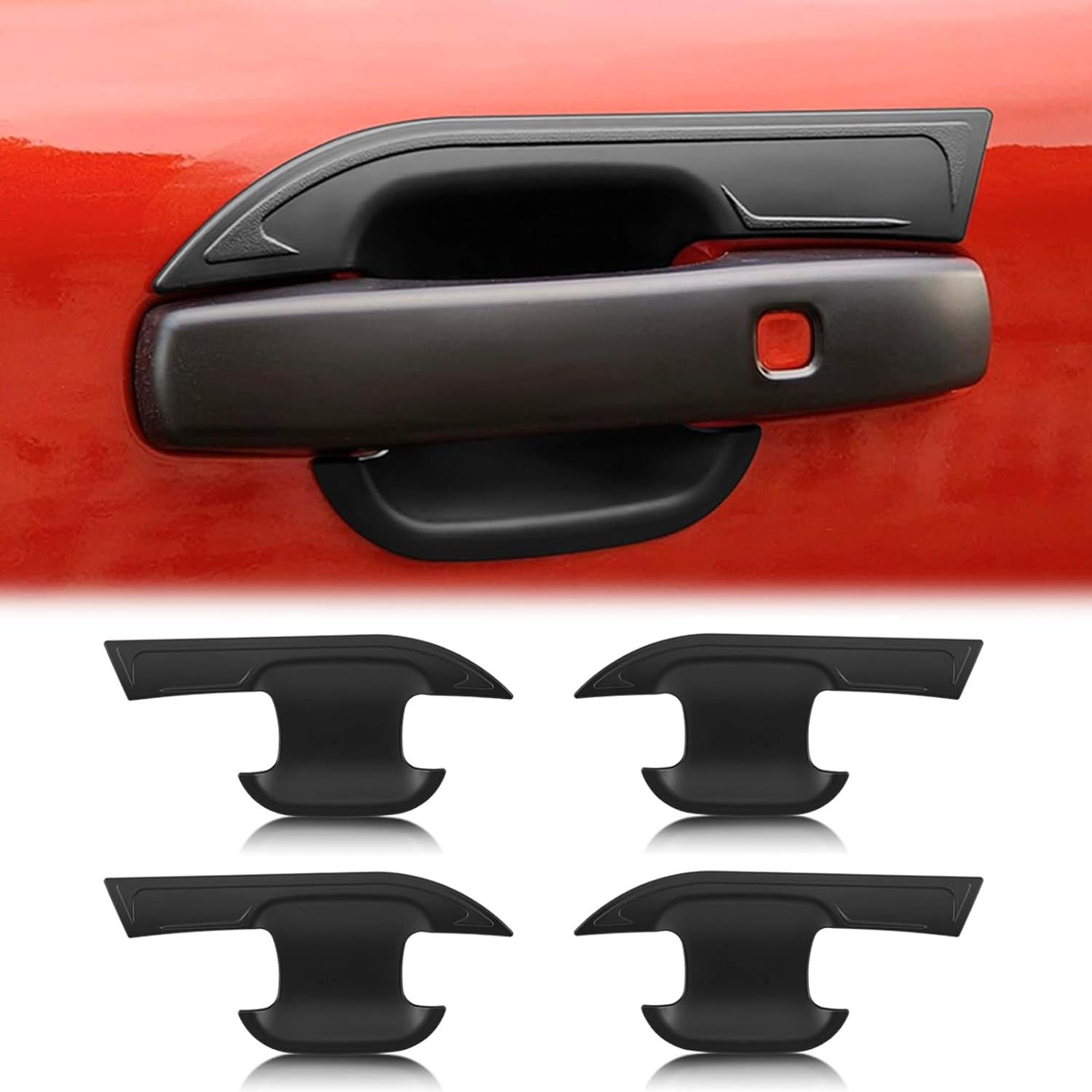 SUERAUTO4X4 Door Handle Bowl Insert Cover for Ford Ranger Next Gen 2022 2023 2024 Accessories, Car Door Handle Scratch Protector Cup Guard Trim Matte Black, 4PCS image number 3
