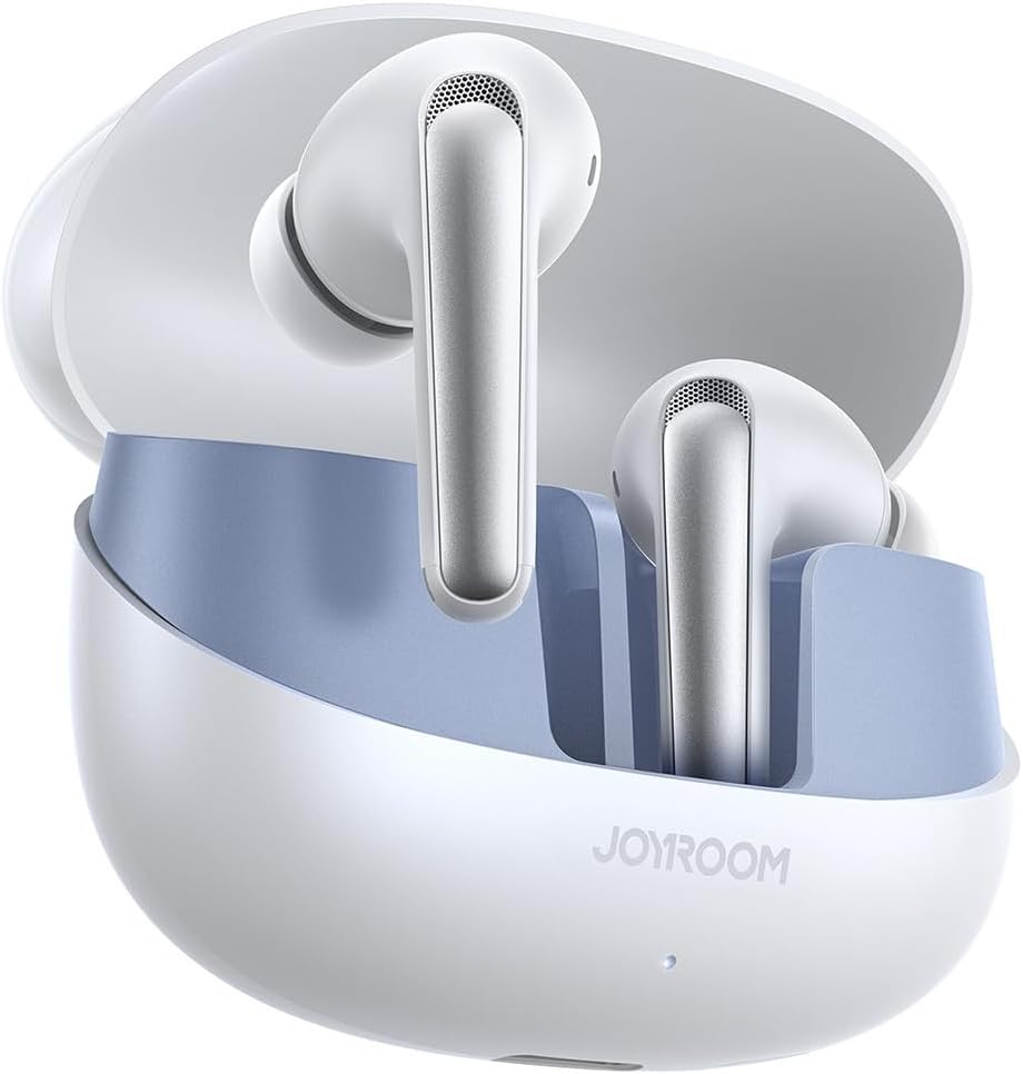 JOYROOM FN2 Funpods 4-Mic ENC Earbuds, EQ, Bluetooth 5.4, ANC Noise Cancellation - White