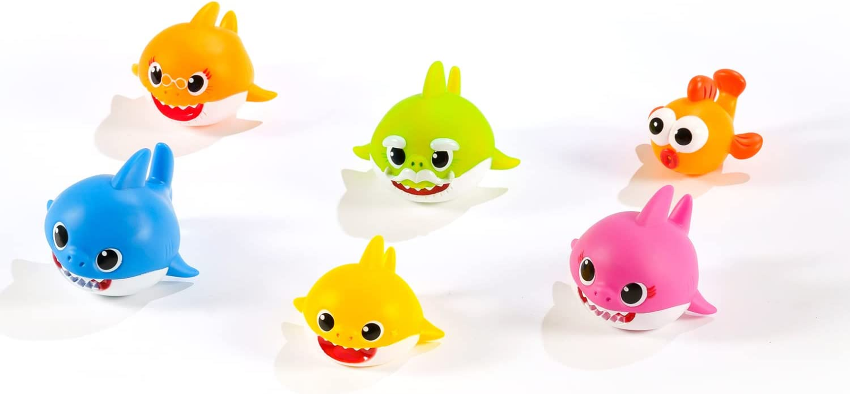 ODS 48821 Baby Shark Set of 6 Soft Bath Sharks, Multi-Colour image number 5