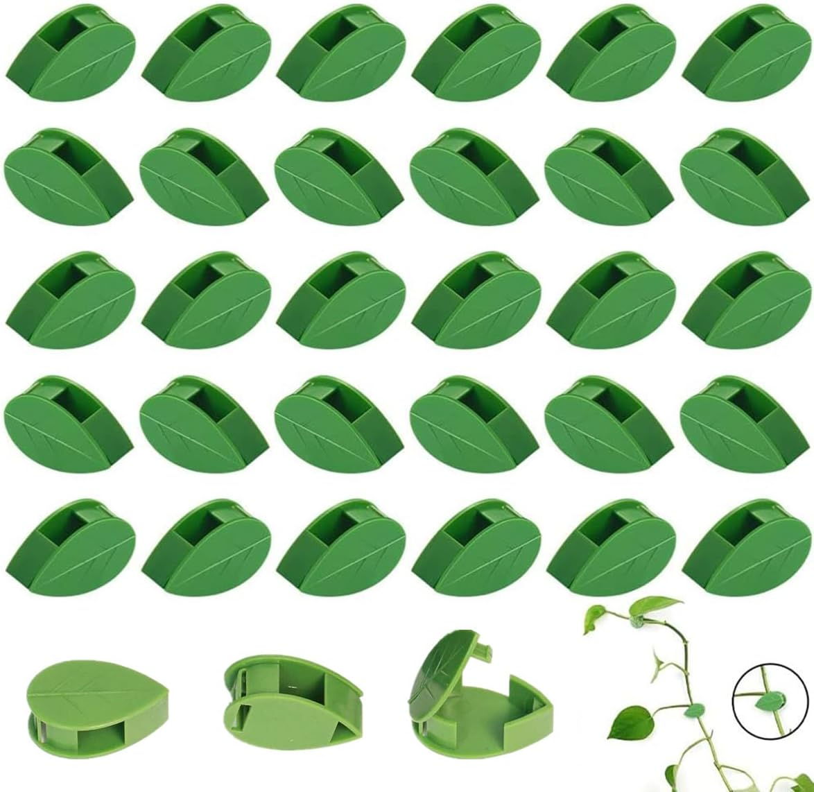 60 Pcs Invisible Plant Climbing Wall Fixture Clips,Self-Adhesive Hanging Plant Clips,Self-Adhesive Hook Plant Vine Traction for Indoor Outdoor Green Leaf Simulation for Garden Wall Clip Decoration image number 5