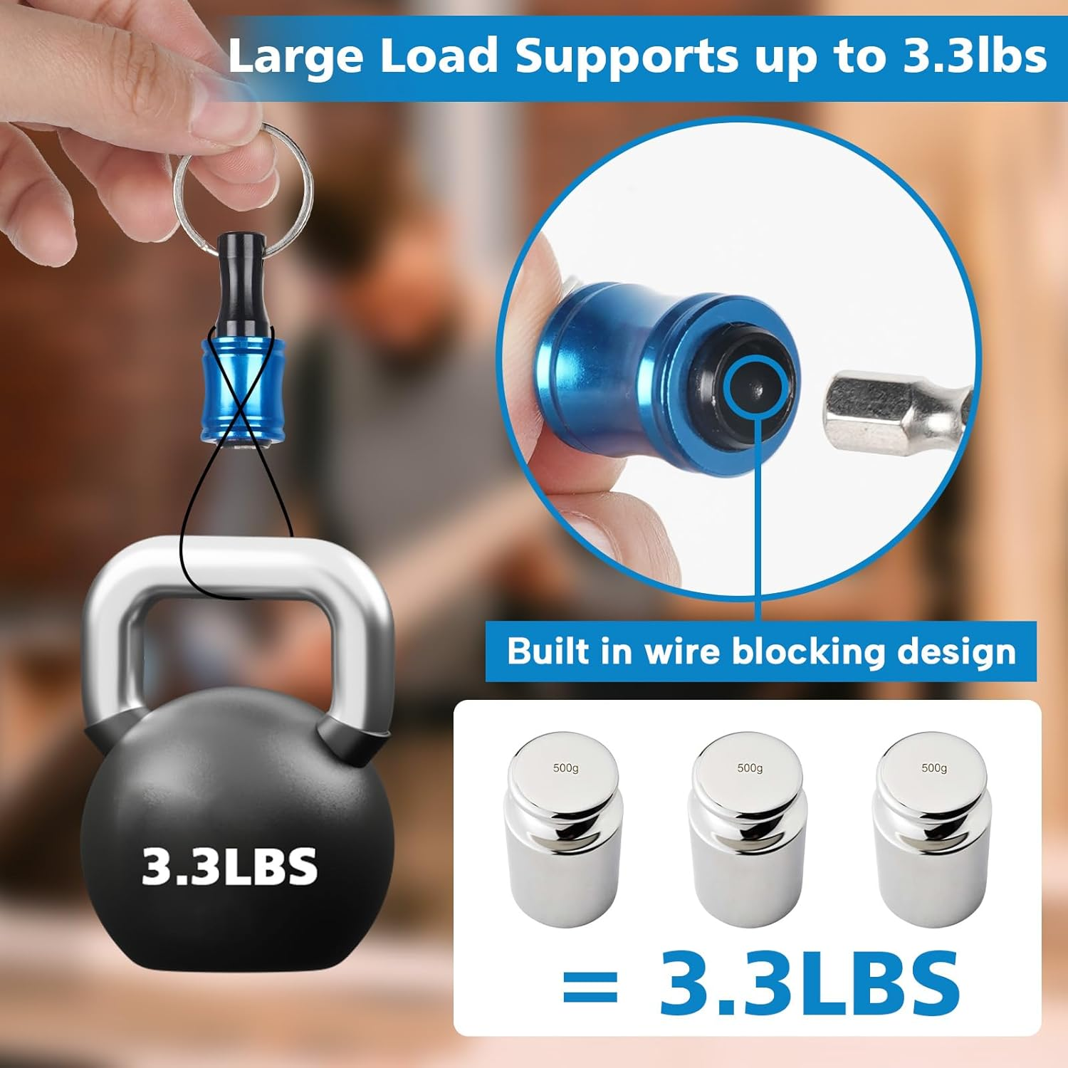 1/4 Bit Holder Keychain 6Pc, 1/4 Inch Hex Shank Bit Holders, Quick Release Bit Holder for Nut Driver, Screwdriver & Drill Bits W/Key Chain Carabiner - 5Pcs-Sct image number 2